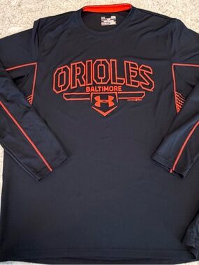 Baltimore Orioles Under Armour HeatGear Black Loose Athletic Tee-Large